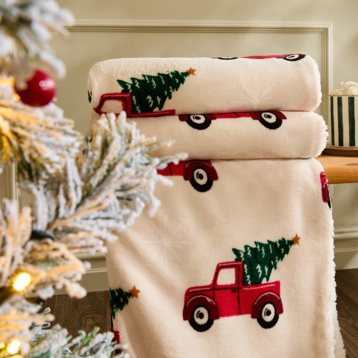 Home for Christmas Printed Throw
