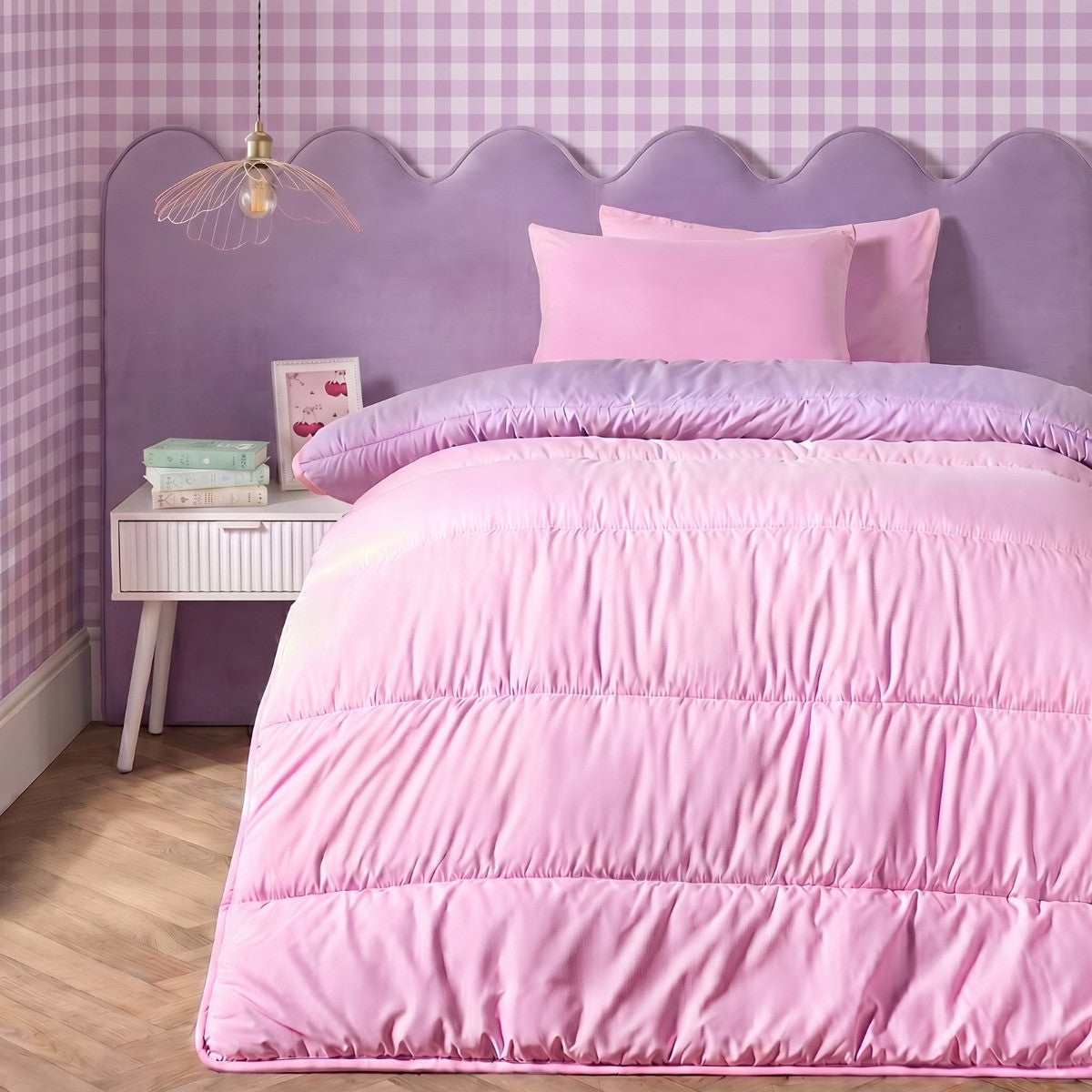 Coverless 10.5 Tog Reversible Duvet & Pillowcase set- Single