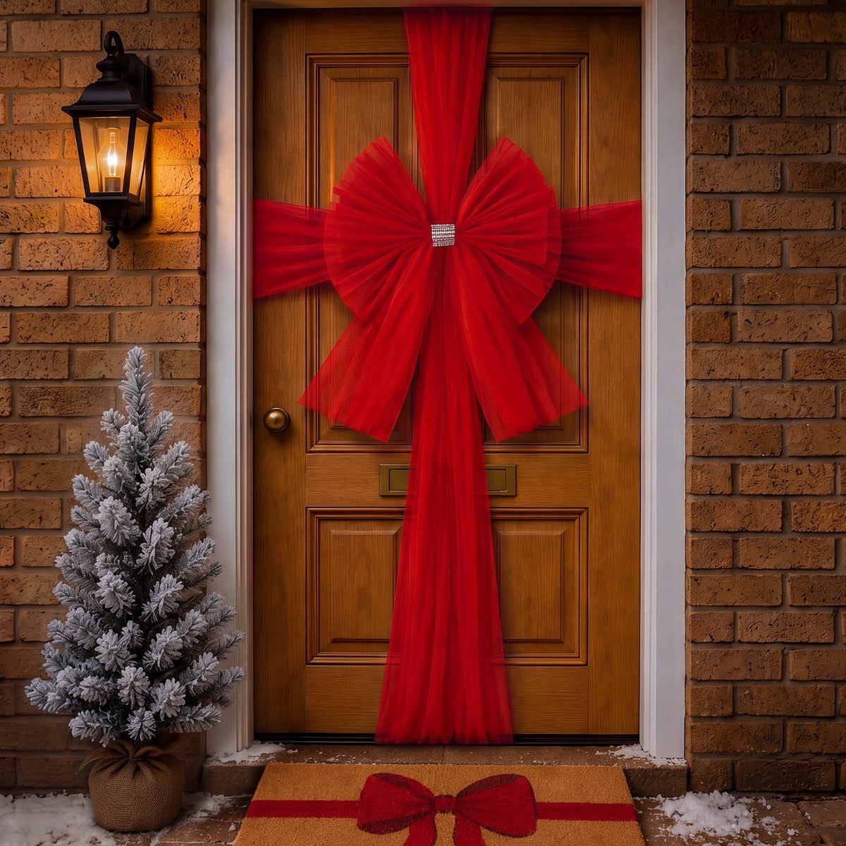 Bow Door Decoration - Red.