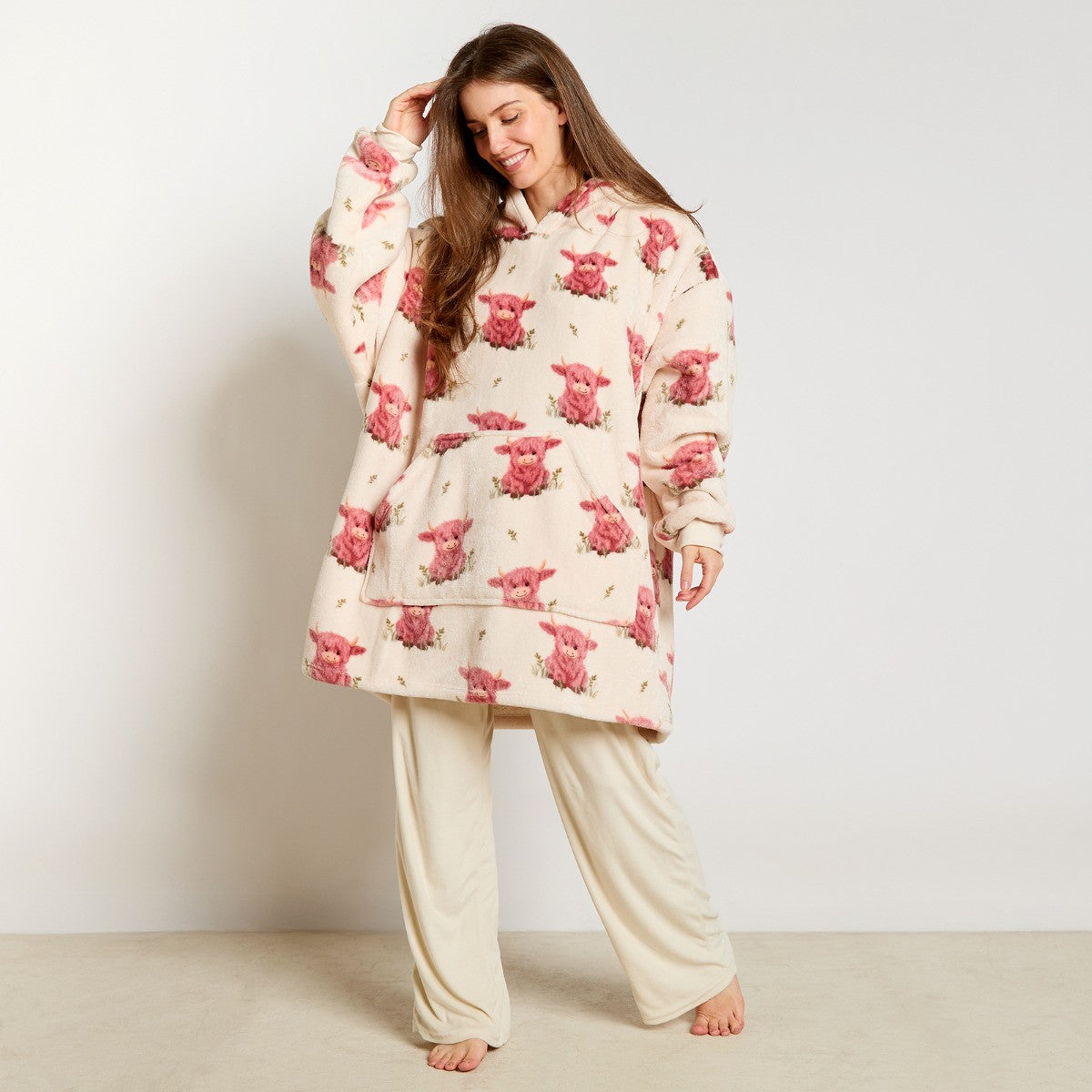 Harry the Highland Cow Hoodie Blanket