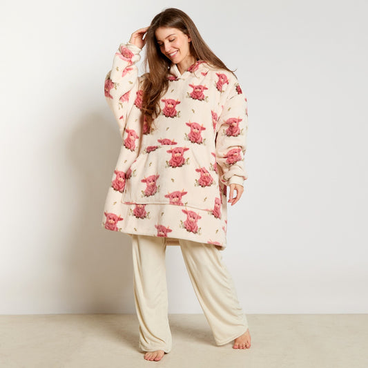Harry the Highland Cow Hoodie Blanket