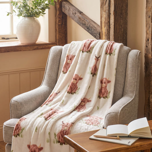 The Harry the Highland Cow Print Ultra Soft Throw