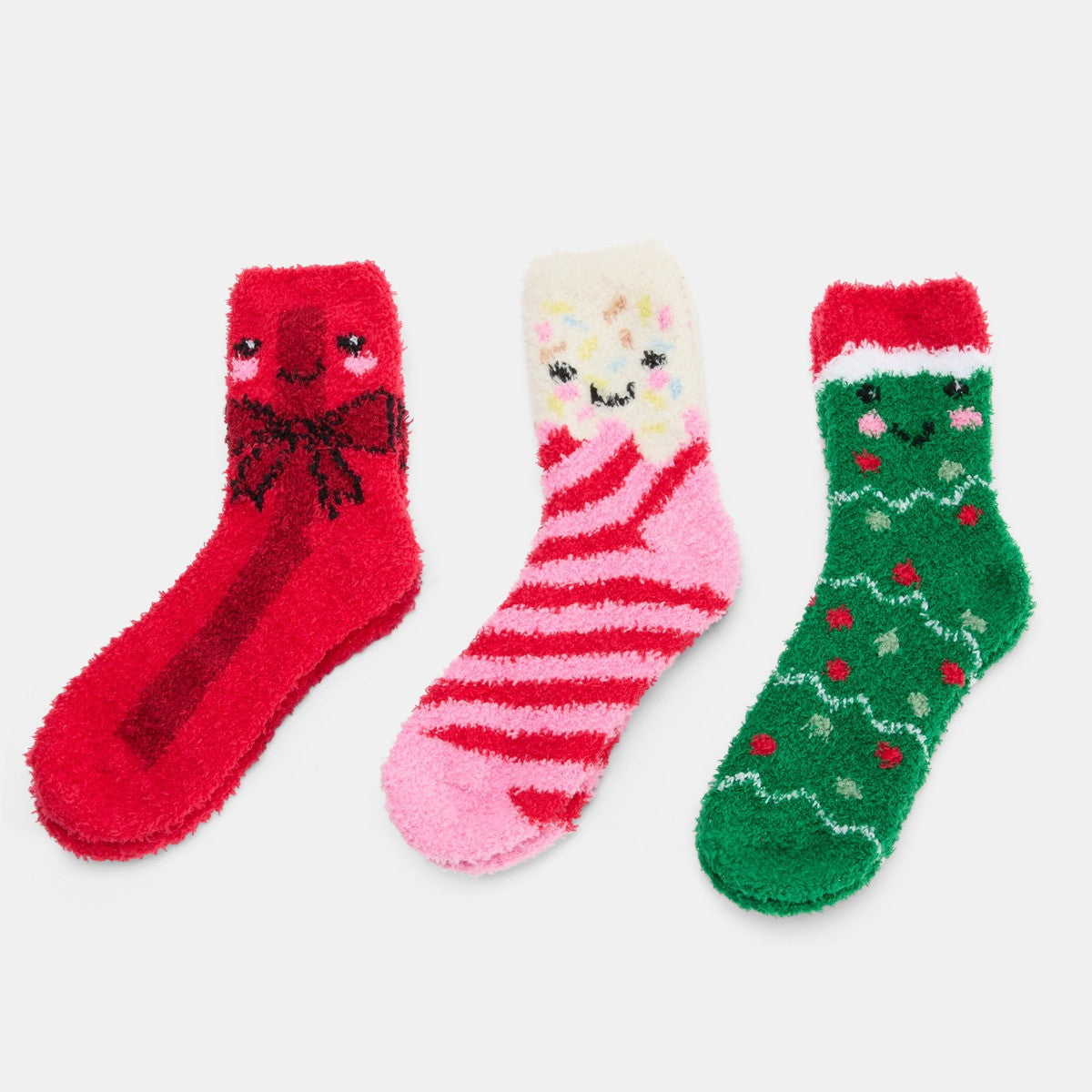 Christmas Sweetie Pies Fluffy Fleece Socks.