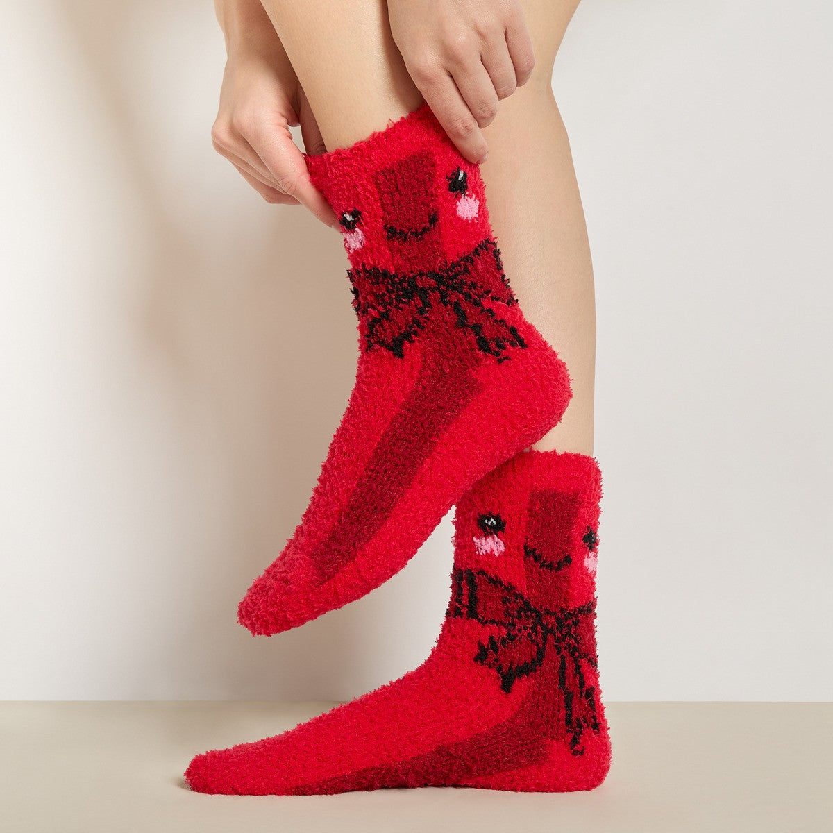 Christmas Sweetie Pies Fluffy Fleece Socks.