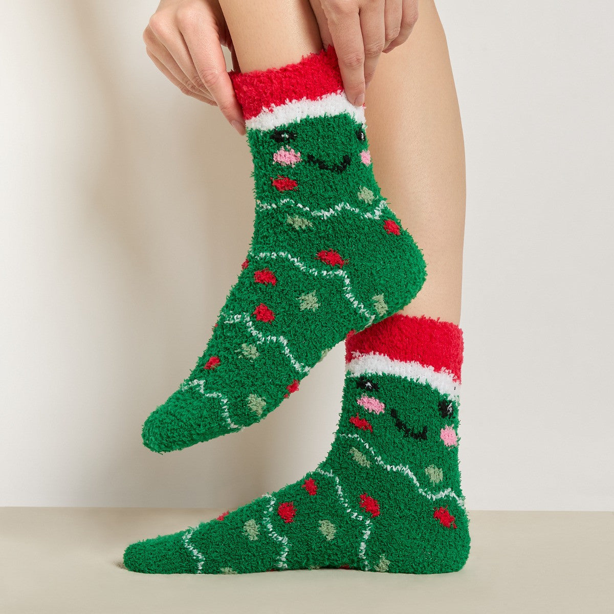 Christmas Sweetie Pies Fluffy Fleece Socks.
