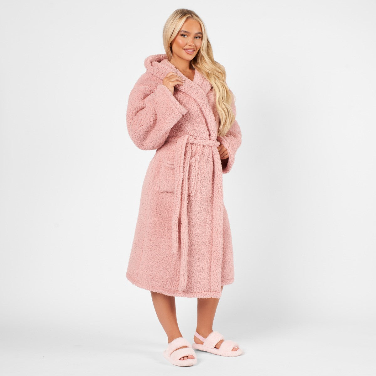 Teddy Dressing Gown - Blush Pink