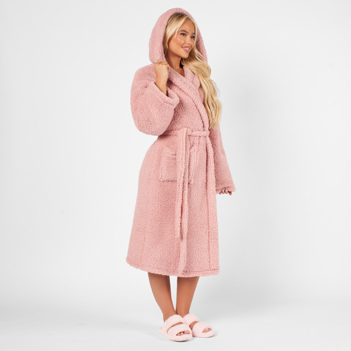 Teddy Dressing Gown - Blush Pink
