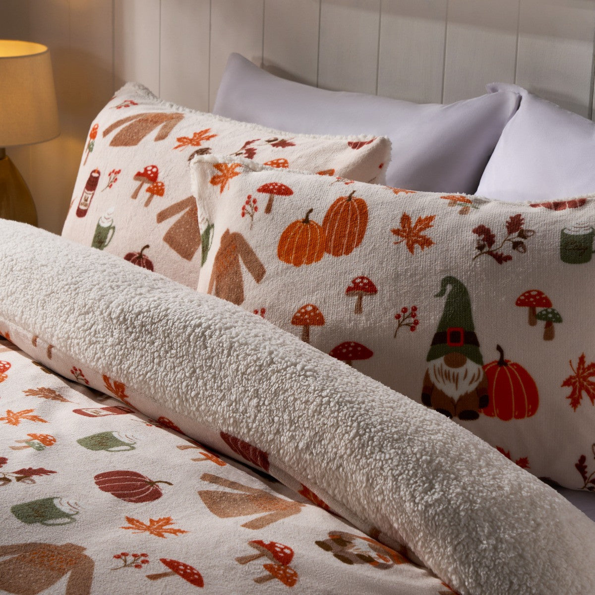 Autumn Gonk Fleece Duvet Set - Rust