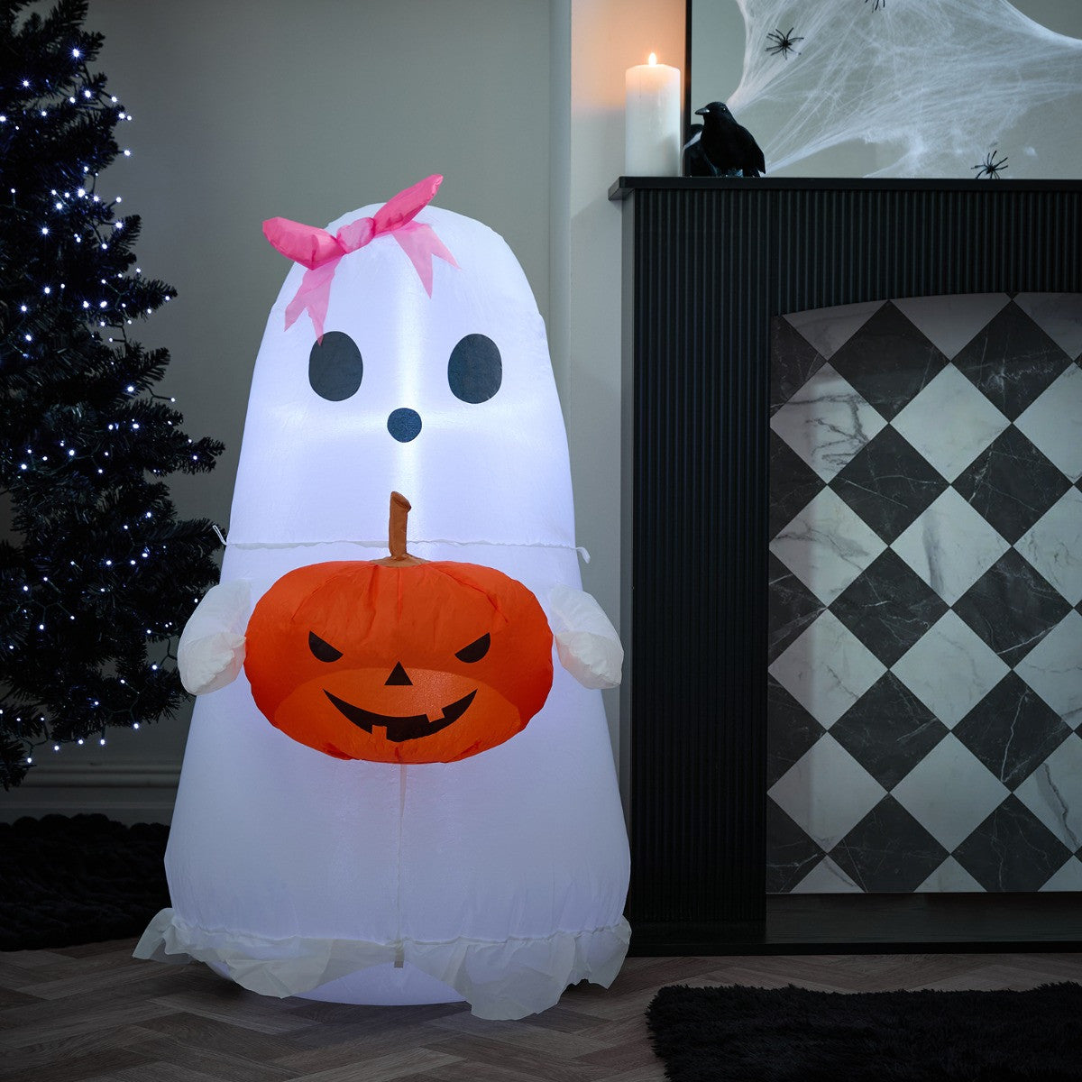 Indoor/Outdoor Inflatable Ghost Decoration - White