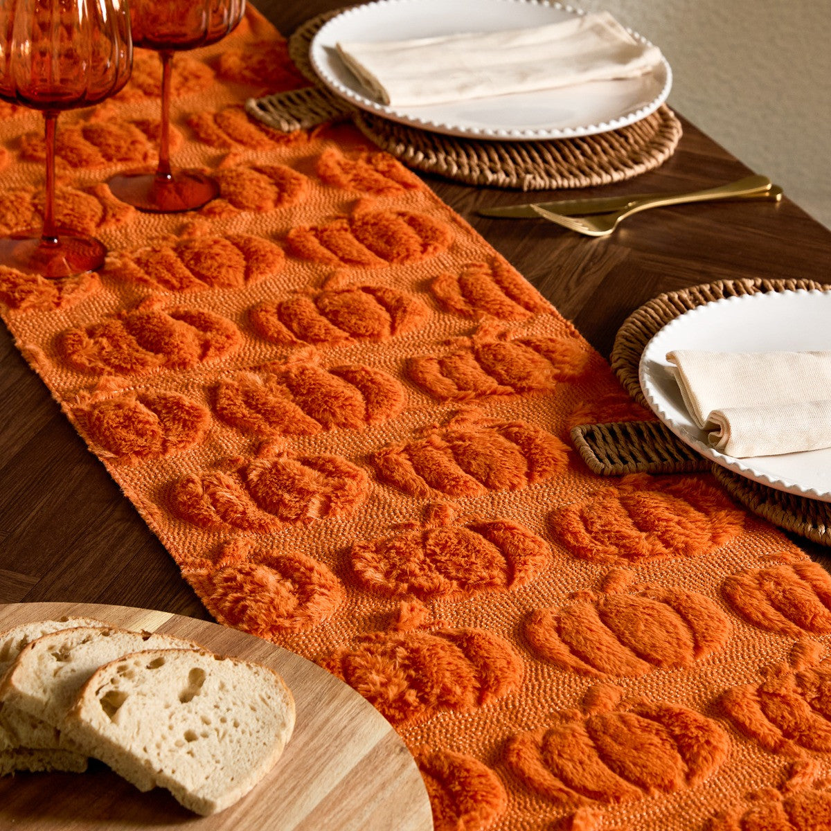 Tufted Pumpkin Table Runner - Rust