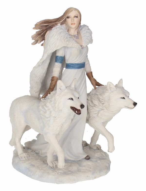 WINTER GUARDIANS – ANNE STOKES WOLF COMPANION FIGURINE