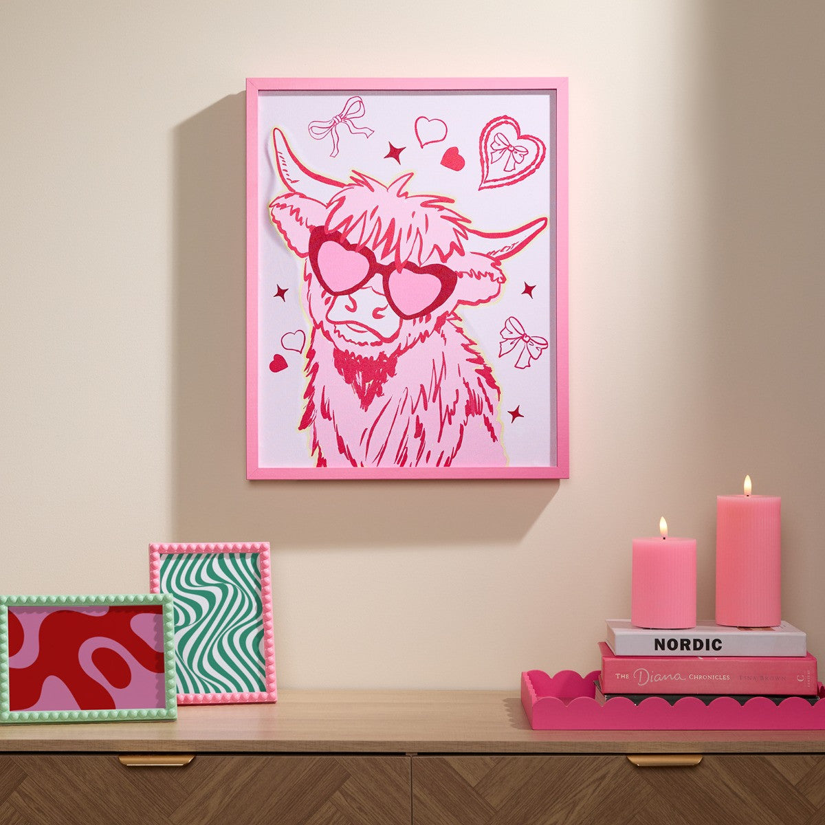harry the highland cow LED wall art.