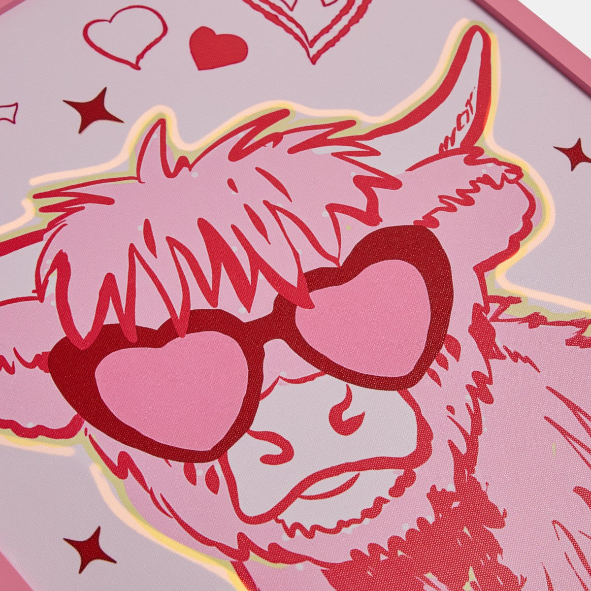 harry the highland cow LED wall art.