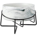Marble-look ceramic bowl for cats and dogs with iron stand, anti-spill. - Truly Yours