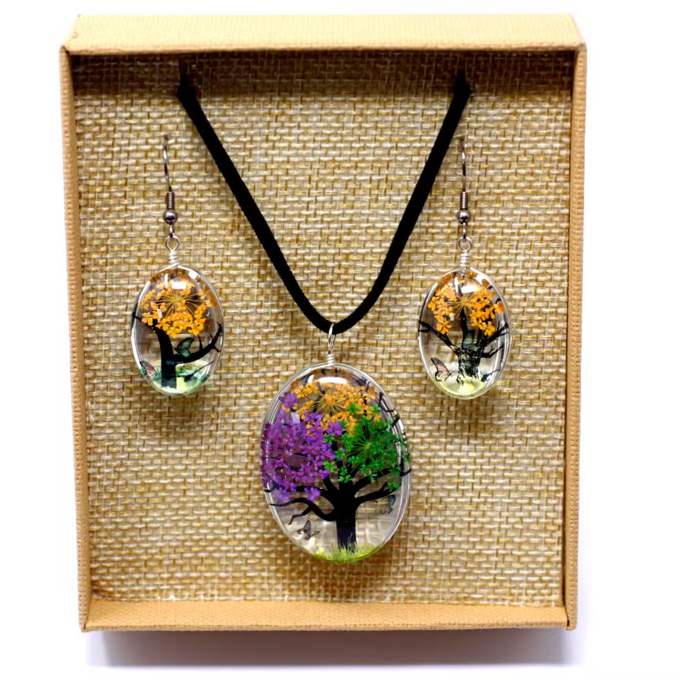 Pressed Flowers - Necklace sets - Various Colours