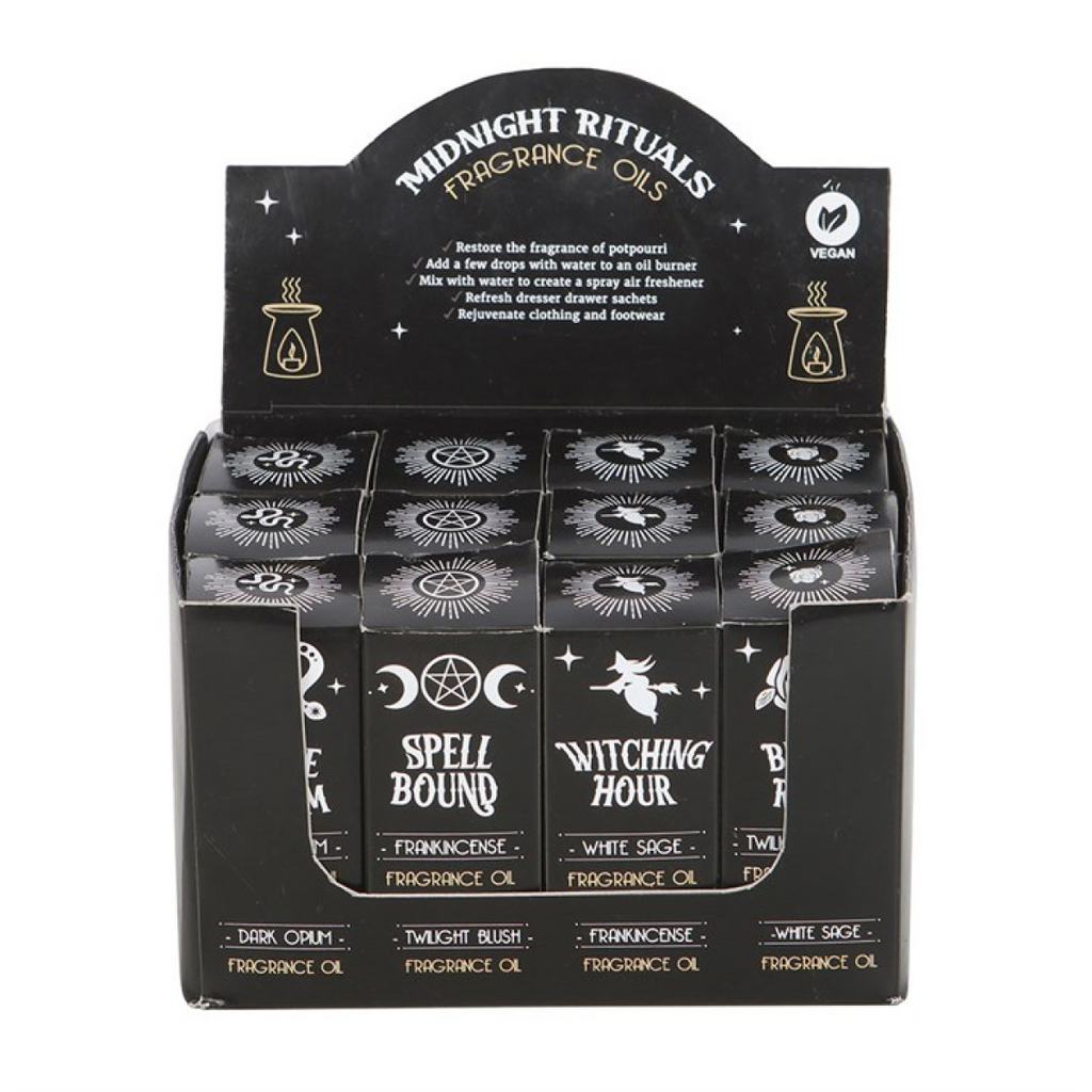 Set of 12 Midnight Rituals Fragrance Oils in Display Essential Oils