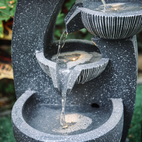 Outdoor 4 Bowls Solar Light Fountain Water Feature - Truly Yours