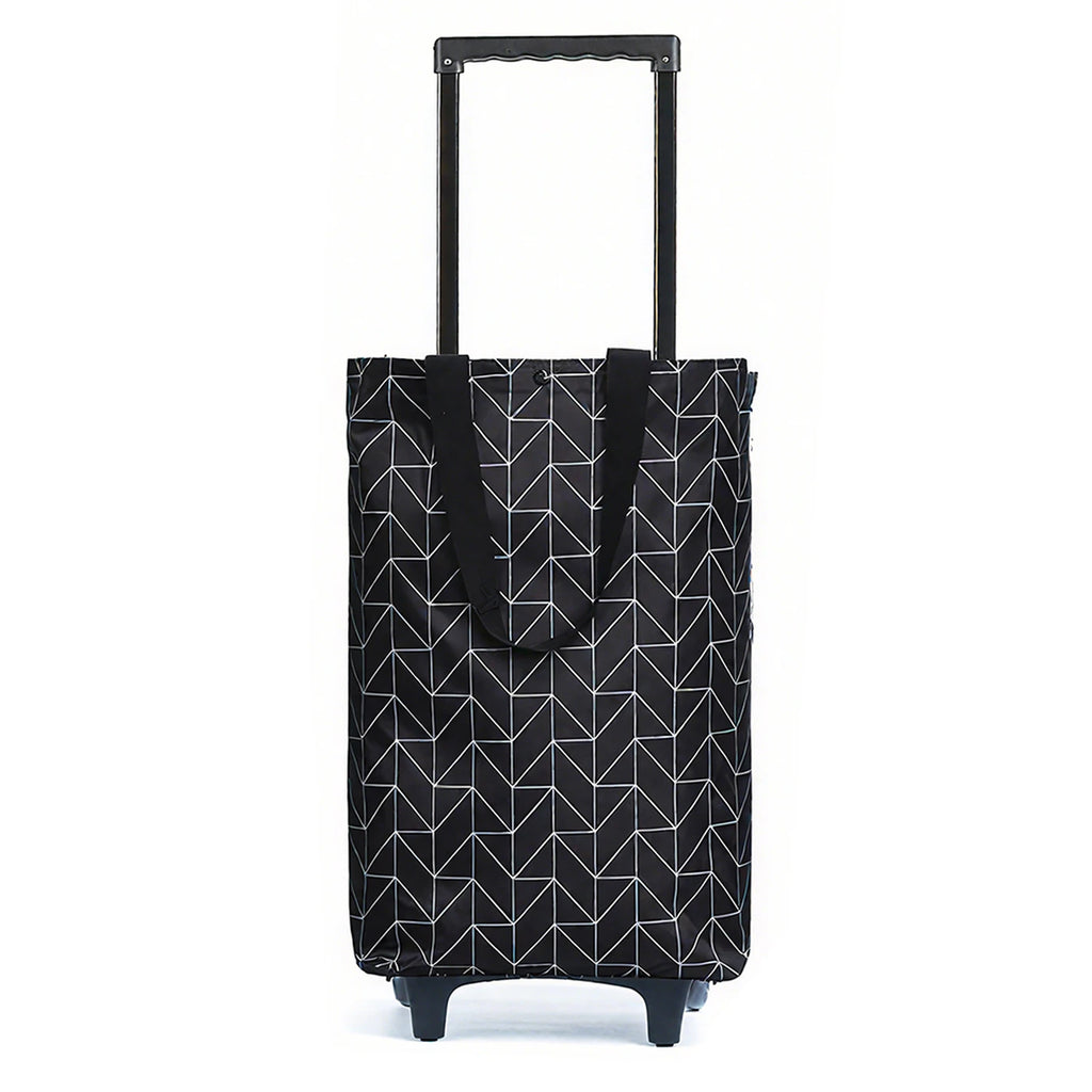 Portable Lightweight Pull Rod Trolley - Foldable - Black