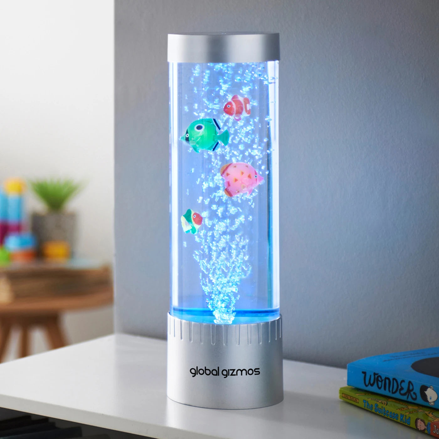 GLOBAL GIZMOS Table Lamp Bubble Fish Multicolour/Silver