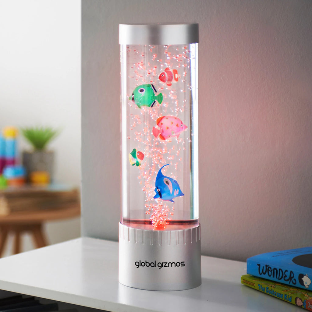 GLOBAL GIZMOS Table Lamp Bubble Fish Multicolour/Silver