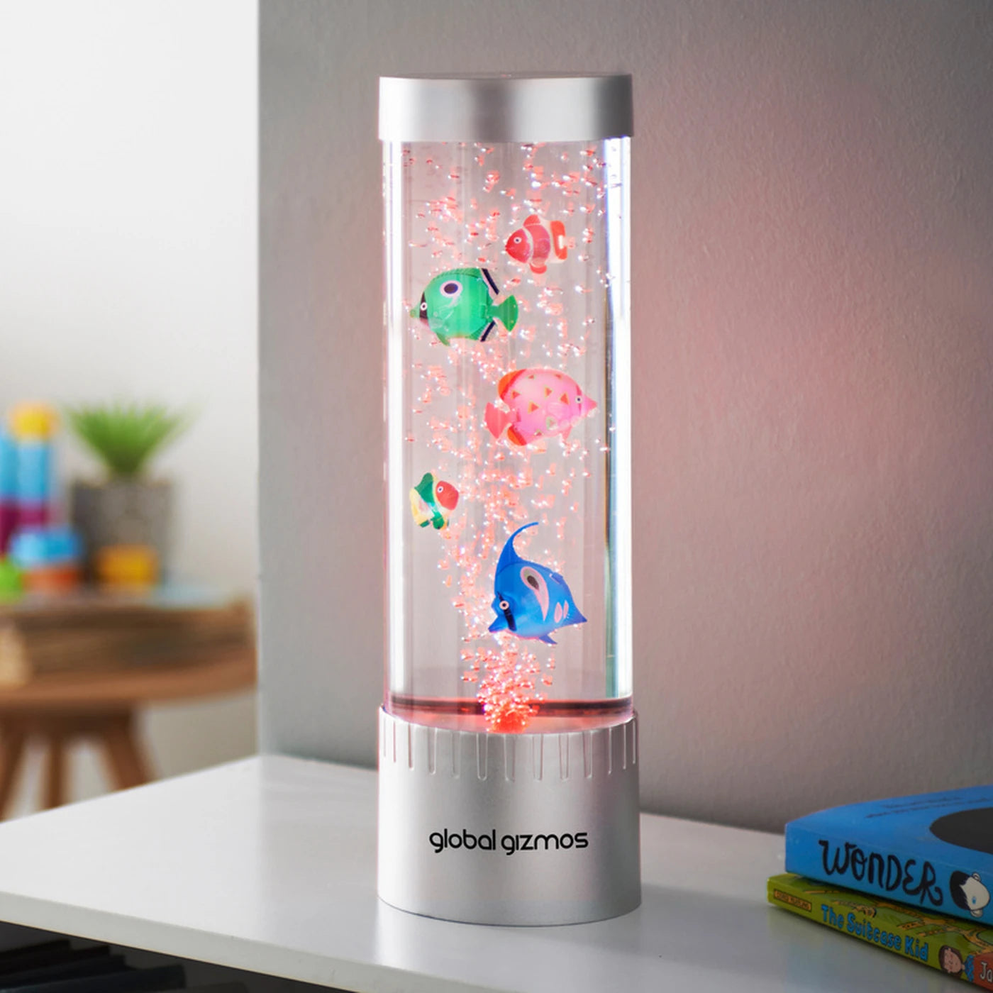 GLOBAL GIZMOS Table Lamp Bubble Fish Multicolour/Silver