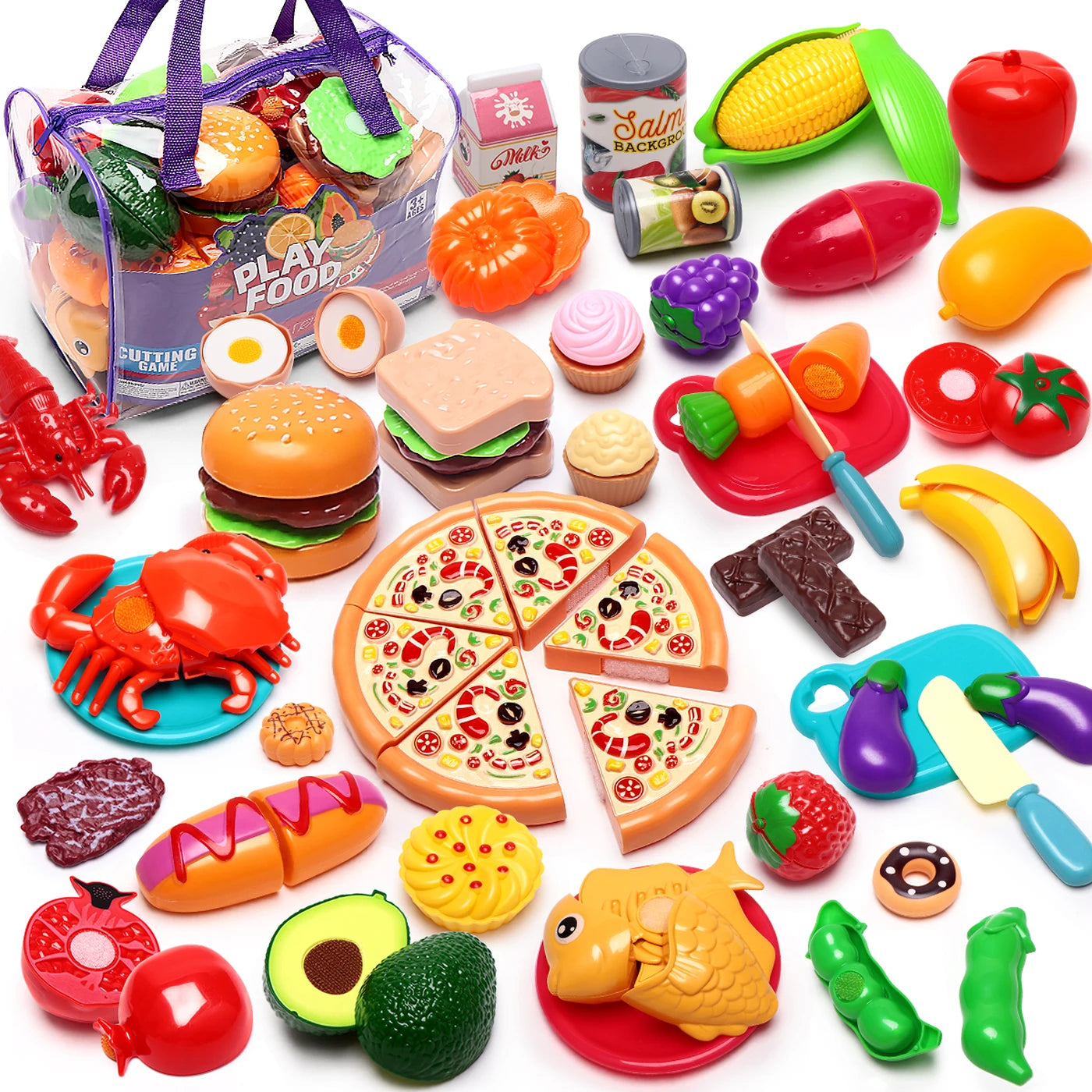 81-Piece Cutting Play Set with Storage Bag