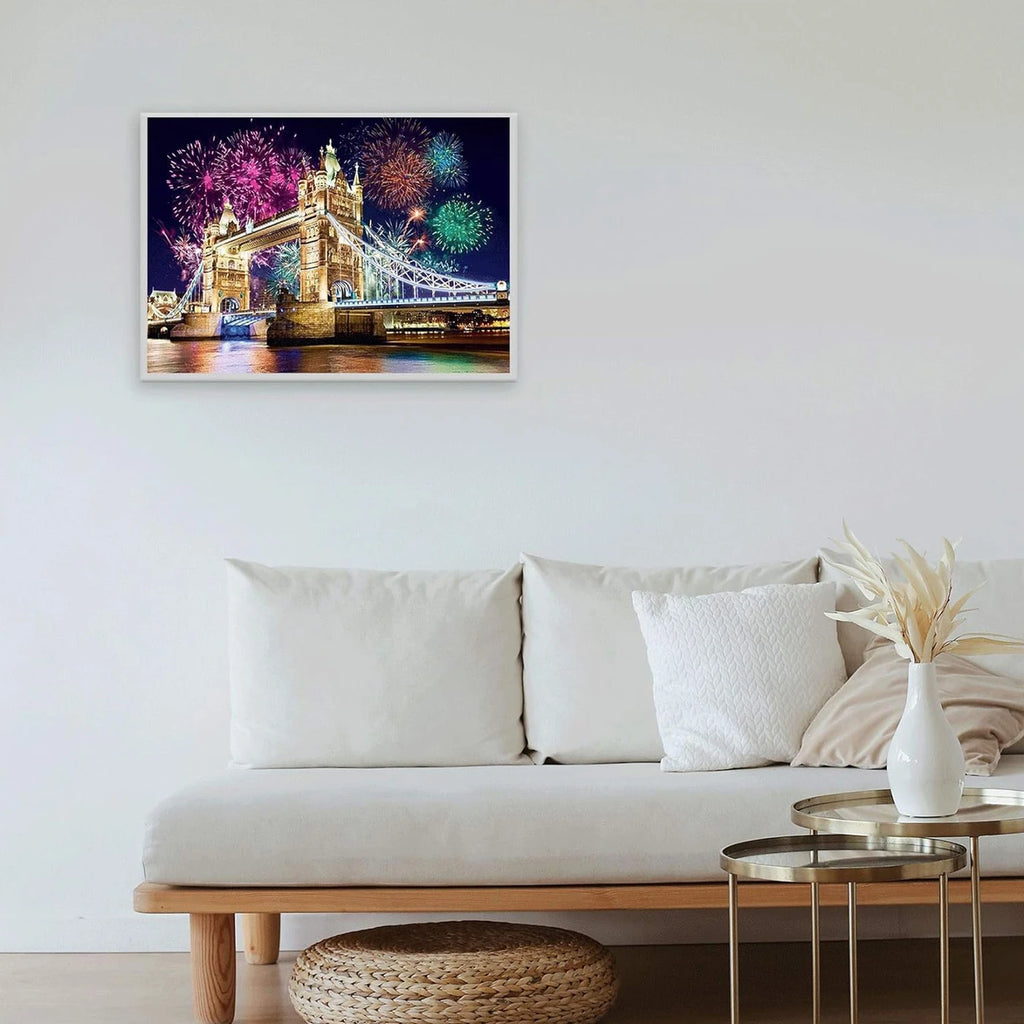 5D Full Drill Diamond Painting Kit – Tower Bridge Fireworks Night Scene