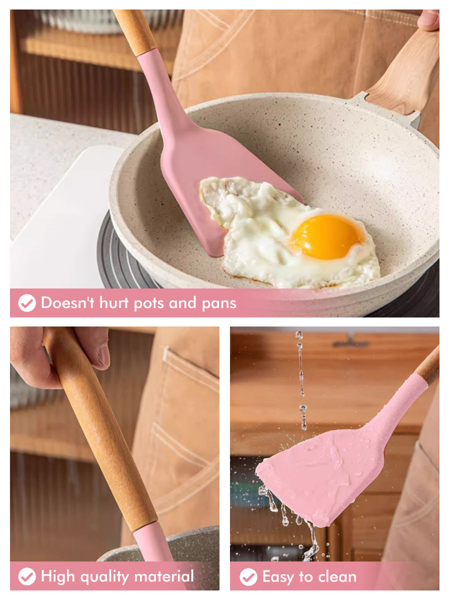 12pcs Silicone Kitchen Utensil Set with Small Holder