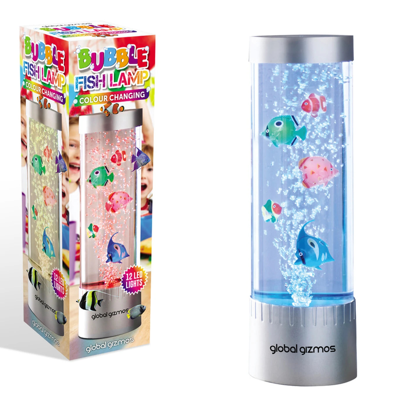 GLOBAL GIZMOS Table Lamp Bubble Fish Multicolour/Silver