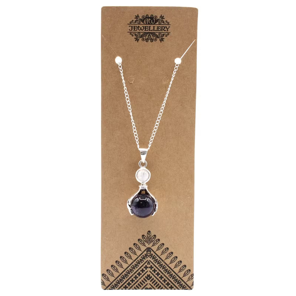 Gemstone Healing Hands Pendants Amethyst Necklace