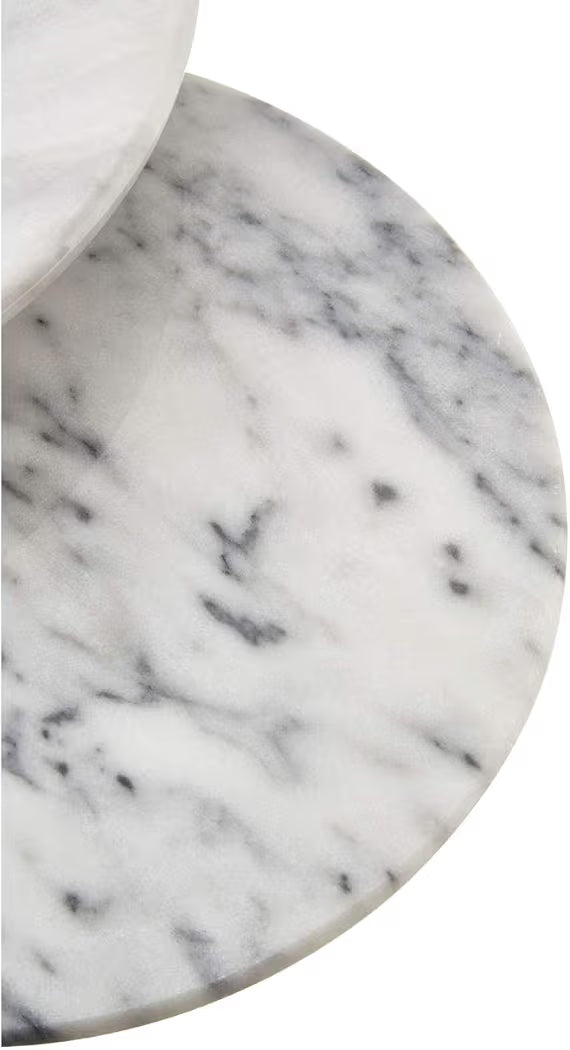 Premier Housewares Set of 2 White Marble Cake Stands - Truly Yours