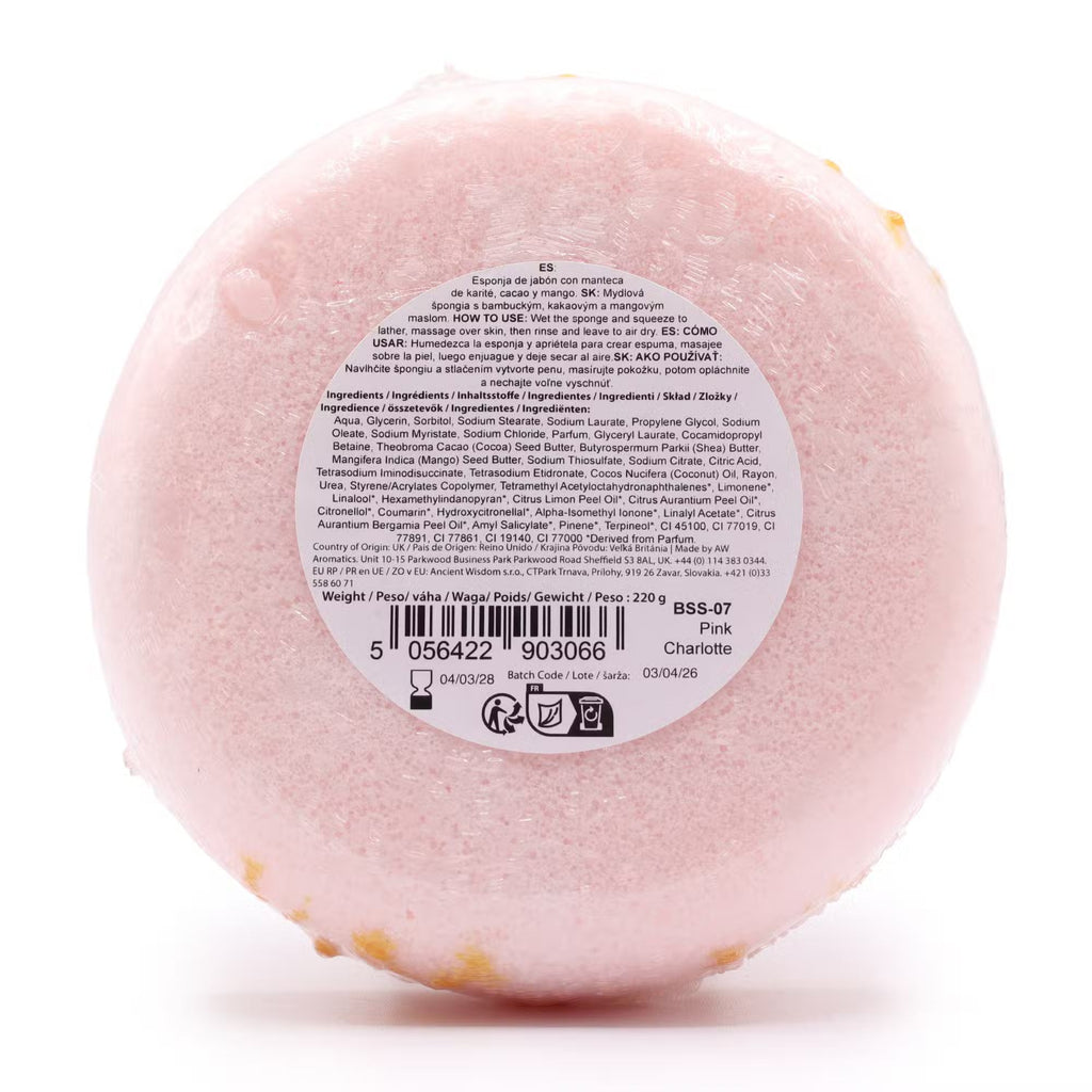 Butter Bubble Soap Sponge- Pink Charlotte Soap sponge