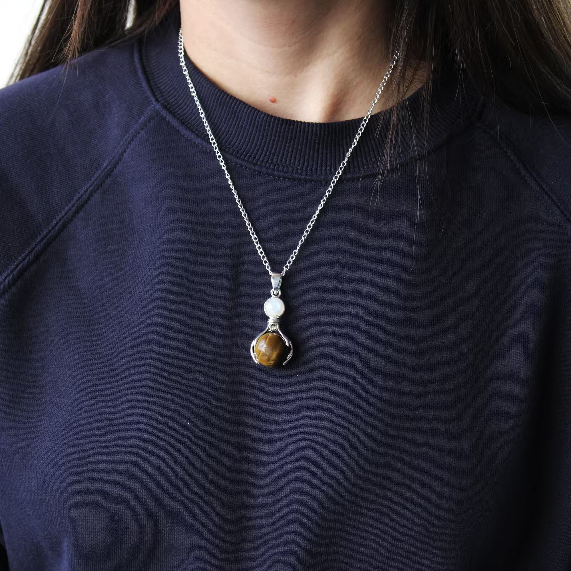 Gemstone Healing Hands Pendants Necklace