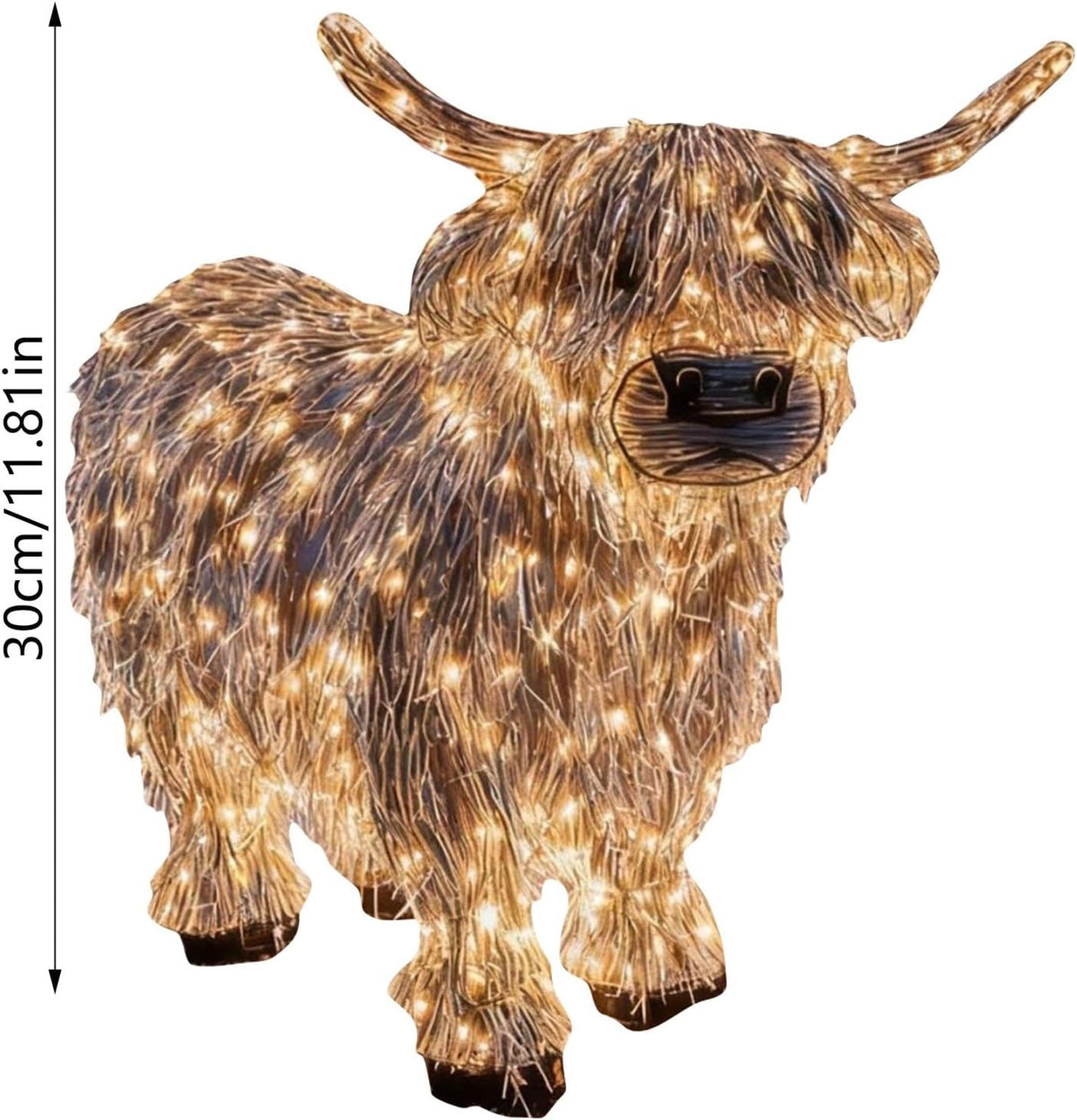 Lighted Highland Cow Christmas Decoration