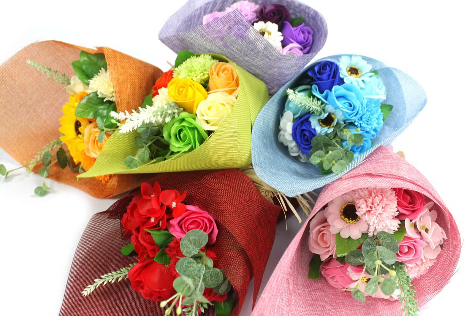 Standing Soap Flower Bouquet - 6 Colours Soap Flower Bouquets
