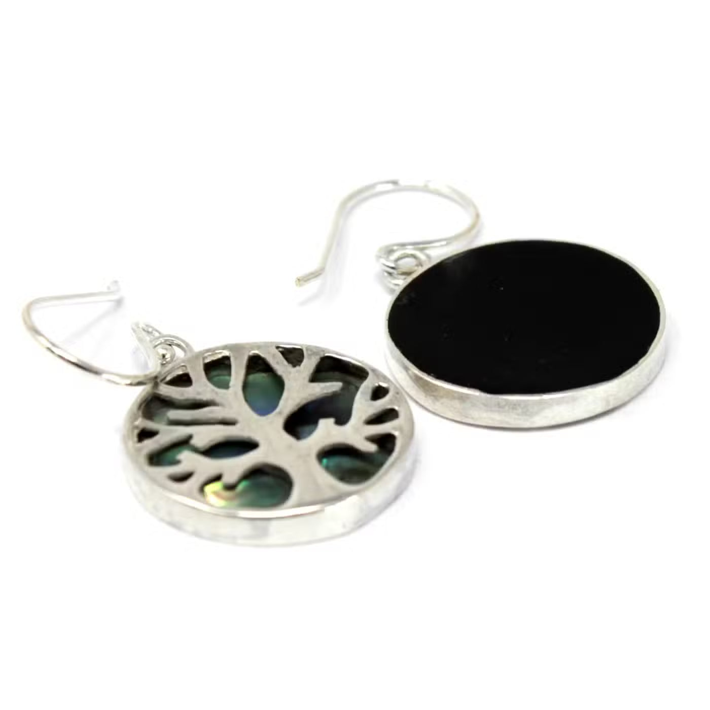 Tree of Life Silver Earrings 15mm - Abalone - Truly Yours
