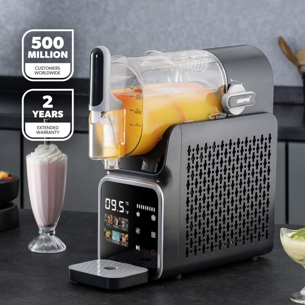 1.8L Slush Machine Touchscreen Icy Drink Maker For Icy Drinks & Cocktails - Truly Yours