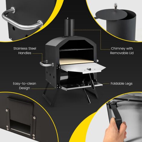 Outdoor Pizza Oven Wood Fired Pizza Maker Chimney Pizza Peel Stone Cooking Grill - Truly Yours