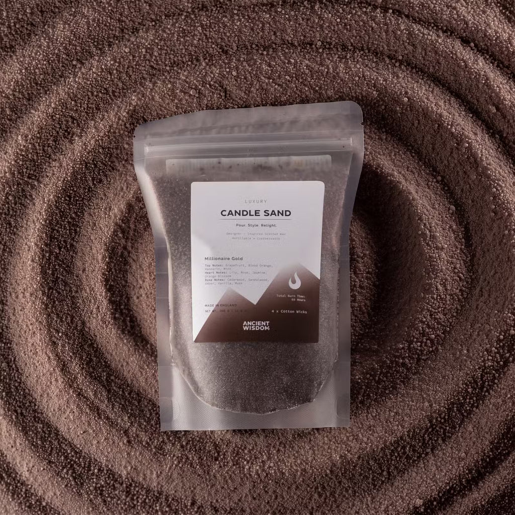 Fragranced Candle Sand - Chocolate Brown - Millionaire Gold - 300g