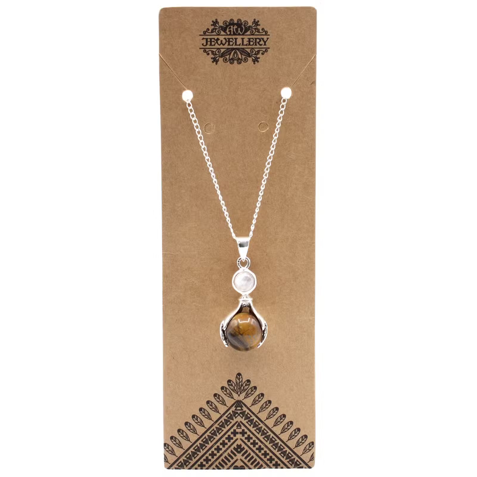 Gemstone Healing Hands Pendants Tiger Eye Necklace