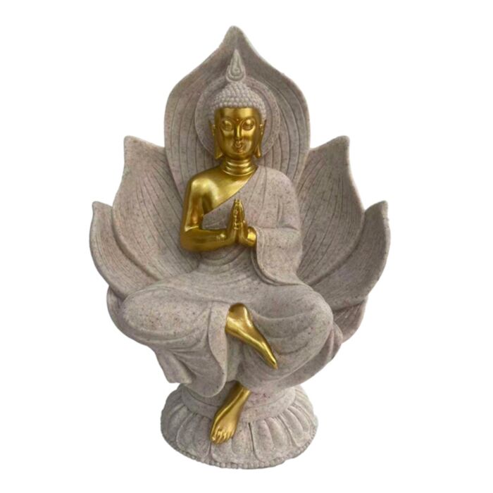 Sandstone & Gold Effect Thai Buddha Seated - Truly Yours