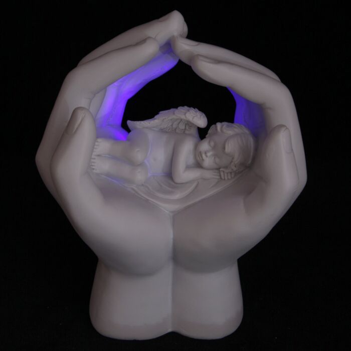LED Cute Hands and Sleeping Cherub Ornament Ornament