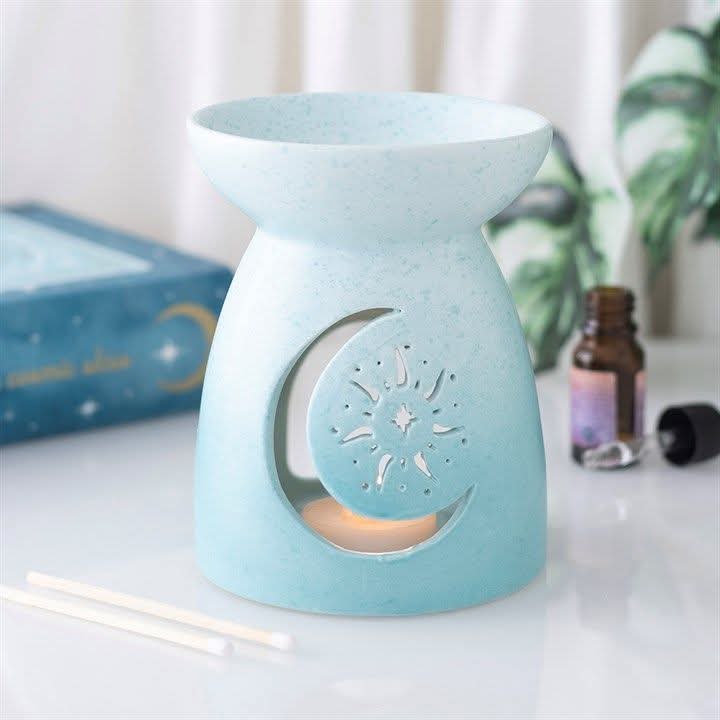 Blue Pastel Skies Crescent Moon Oil Burner