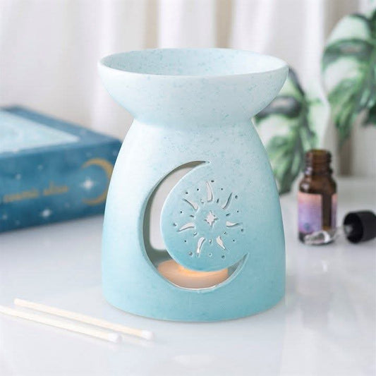 Blue Pastel Skies Crescent Moon Oil Burner