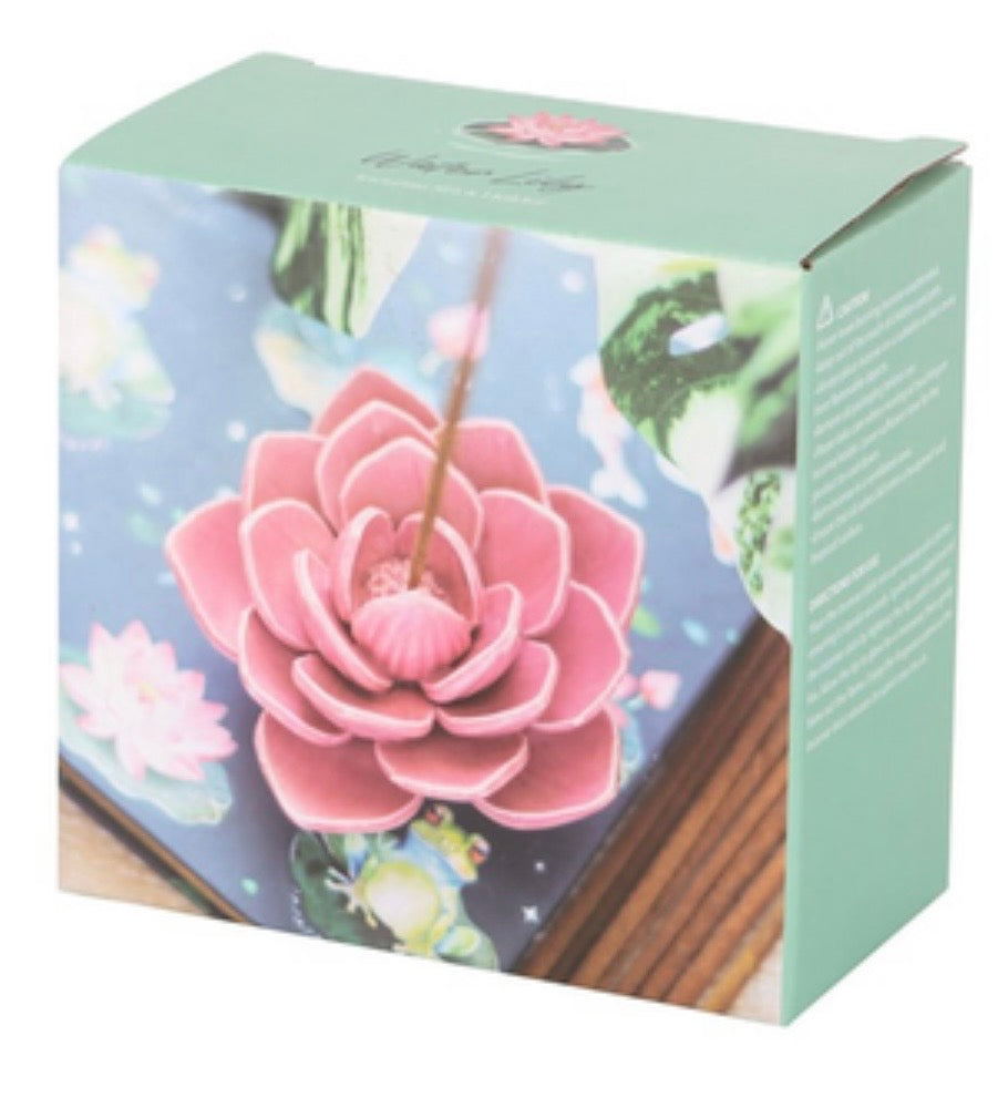 Water lily incense stick holder - pink Incense burner