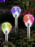 Solarize® 3 Pack Solar Cracked Glass Ball Lights Garden lights