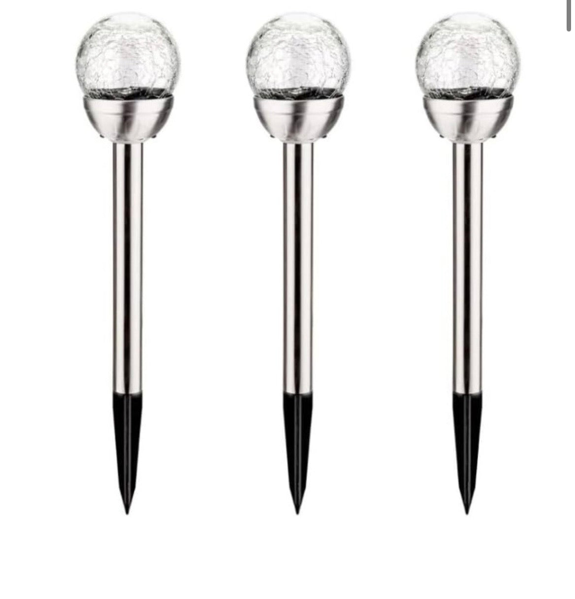Solarize® 3 Pack Solar Cracked Glass Ball Lights