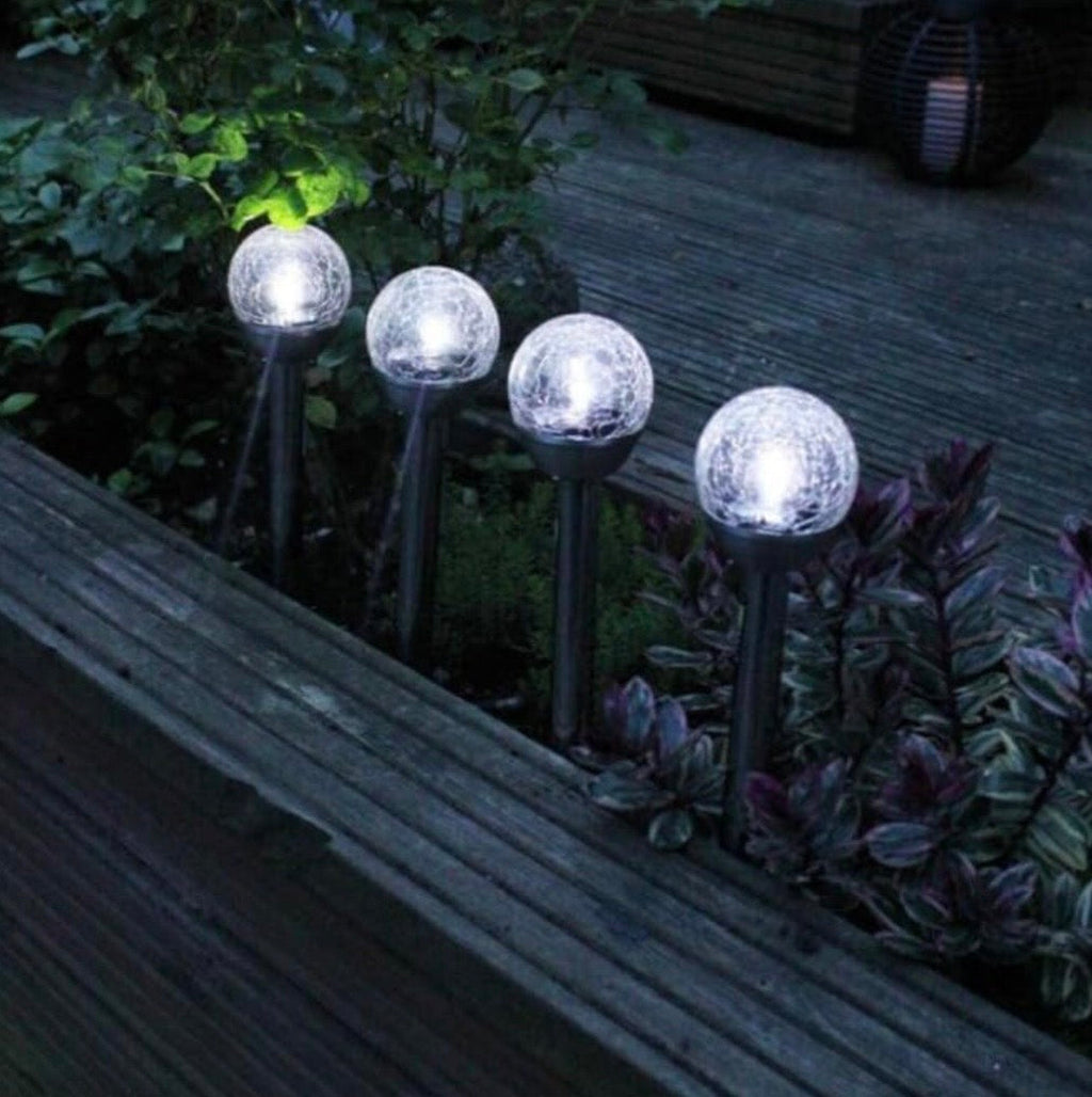 Solarize® 3 Pack Solar Cracked Glass Ball Lights Garden lights