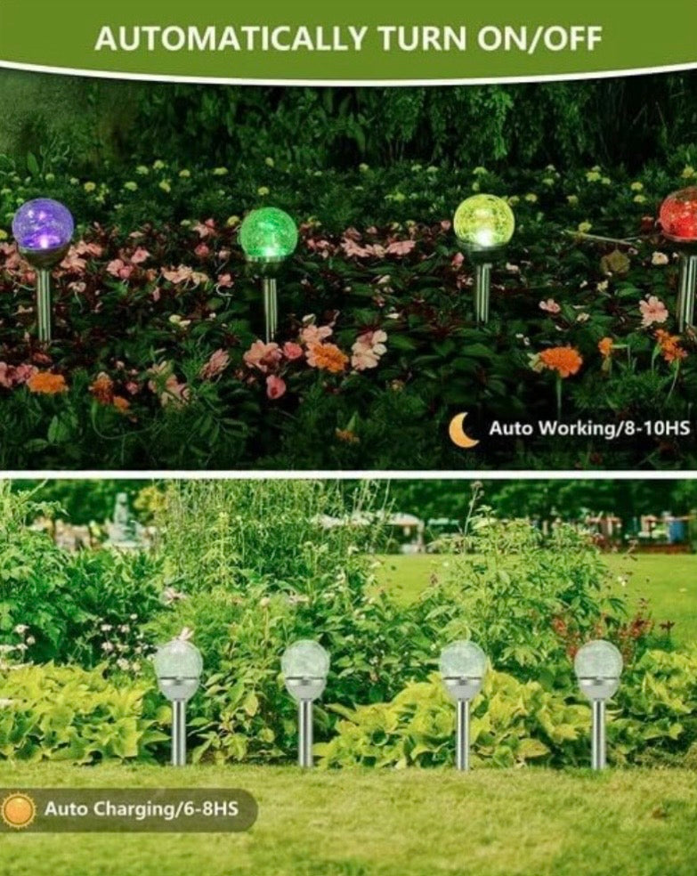 Solarize® 3 Pack Solar Cracked Glass Ball Lights Garden lights
