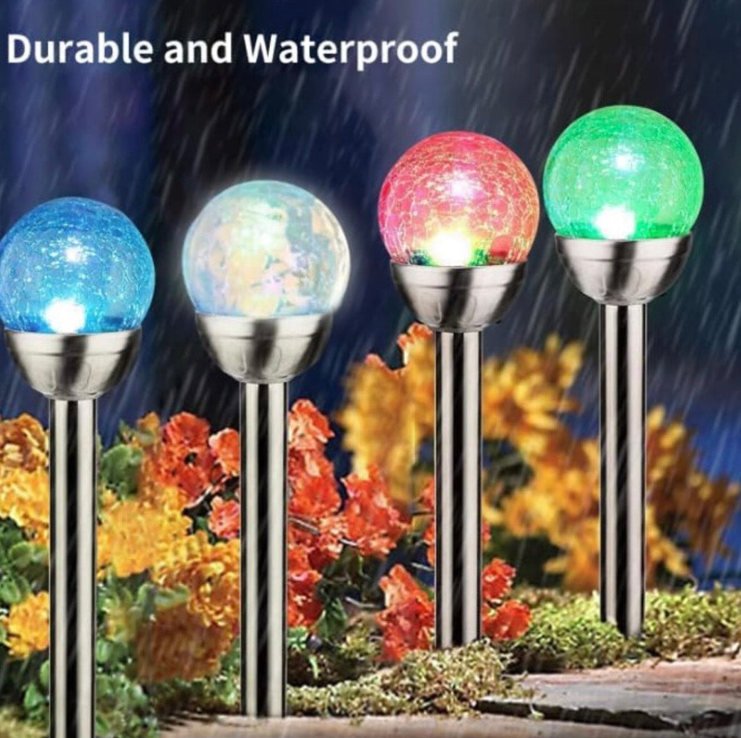 Solarize® 3 Pack Solar Cracked Glass Ball Lights Garden lights